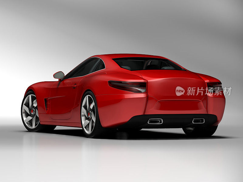 3D illustration of a red car